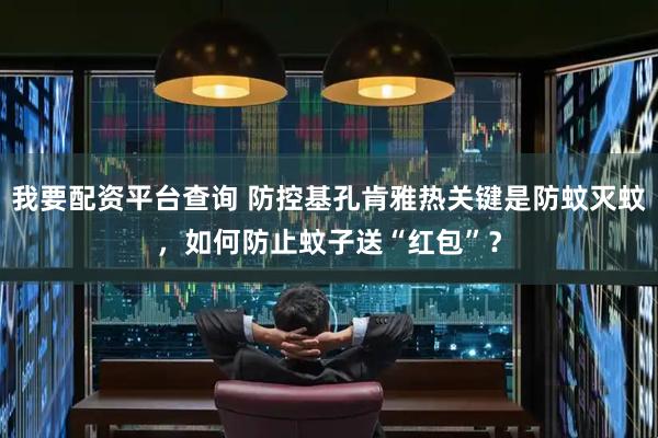 我要配资平台查询 防控基孔肯雅热关键是防蚊灭蚊，如何防止蚊子送“红包”？